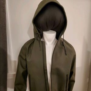 UGG MEN DIEGO RUBBERIZED HOODIE JACKET SZ S OLIVE